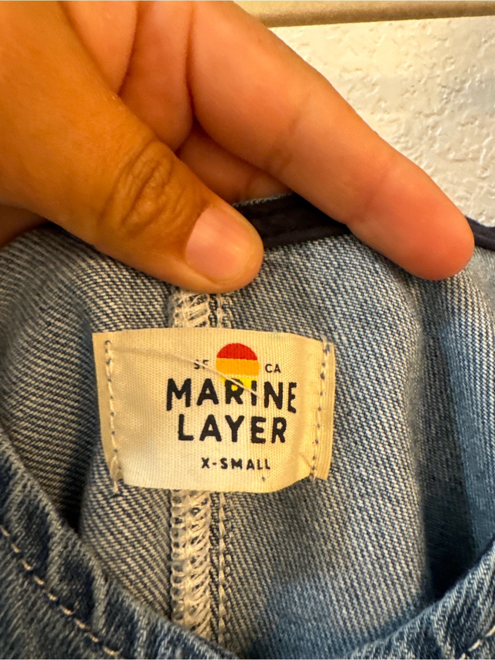 Marine Layer Daisy Mini Denim Button-Front 100% Cotton size XS Pockets - Picture 9 of 15